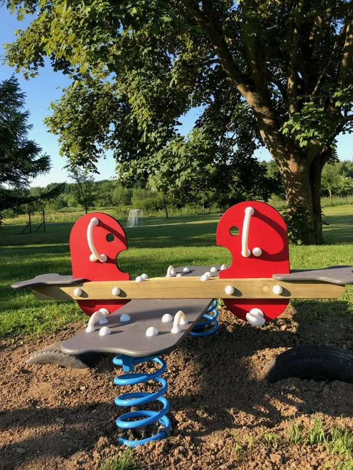 Vippedyr på en legeplads i Højgårdsparken